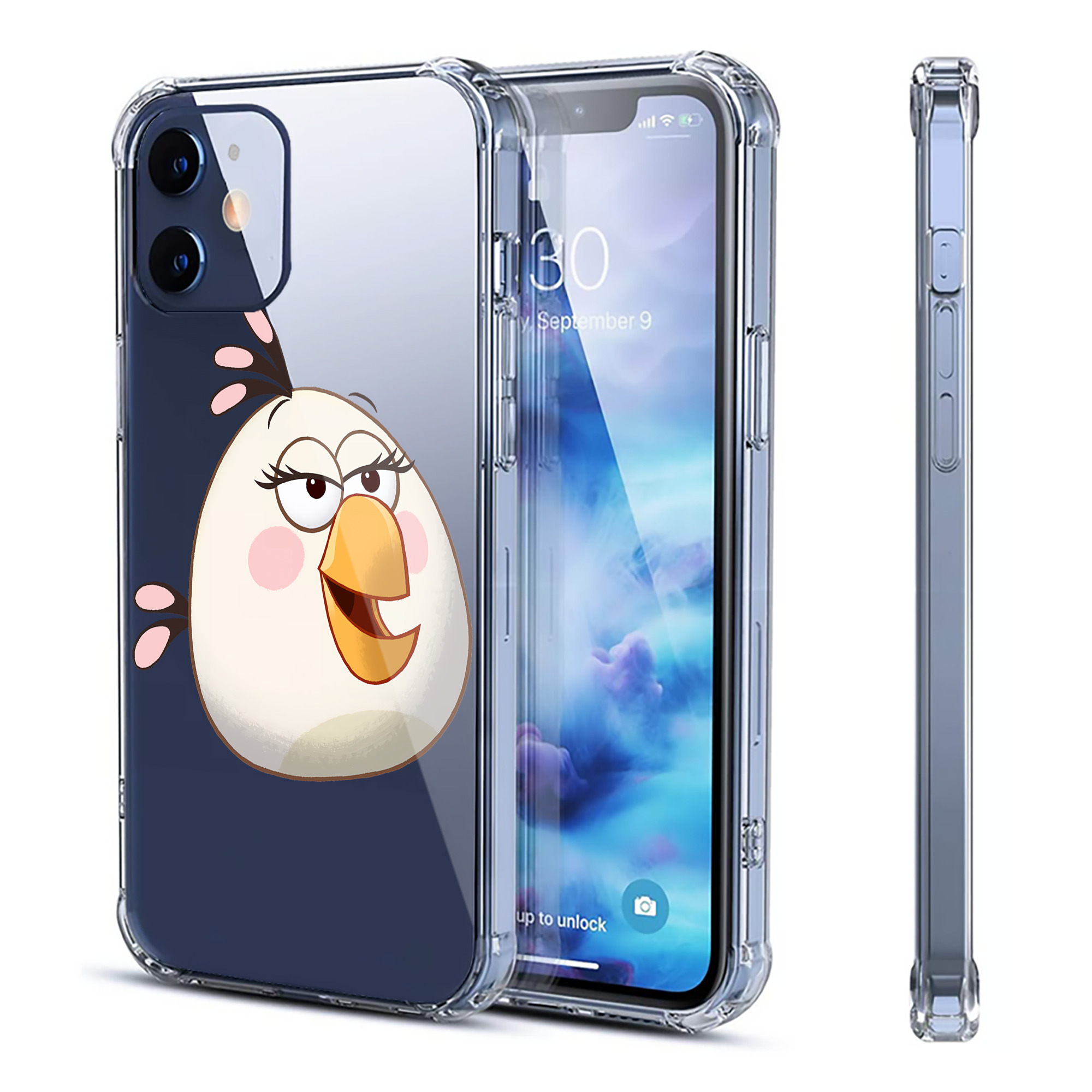 （画像用） Angry Birds アングリーバード 【iPhone 12シリーズ対応】透明スマホケース（クリアソフトケース）
